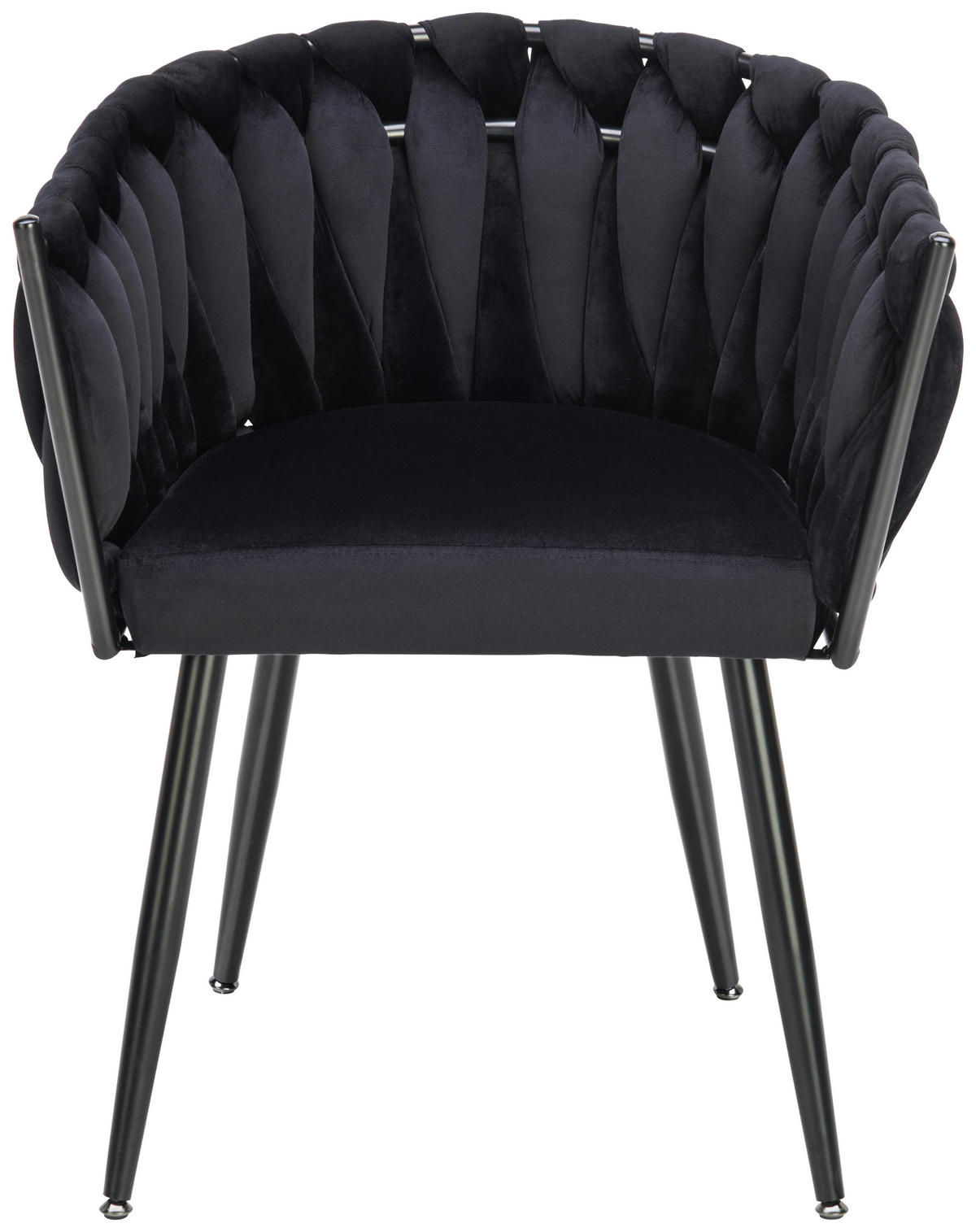 ŽIDLE S PODRUČKAMI, samet, černá - černá, Lifestyle, kov/textil (60/78/55cm) - Ambia Home