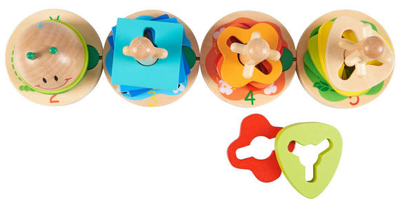 MOTORIKSPIEL Raupe  - Multicolor, Basics, Holz/Holzwerkstoff (33/12,5cm) - My Baby Lou