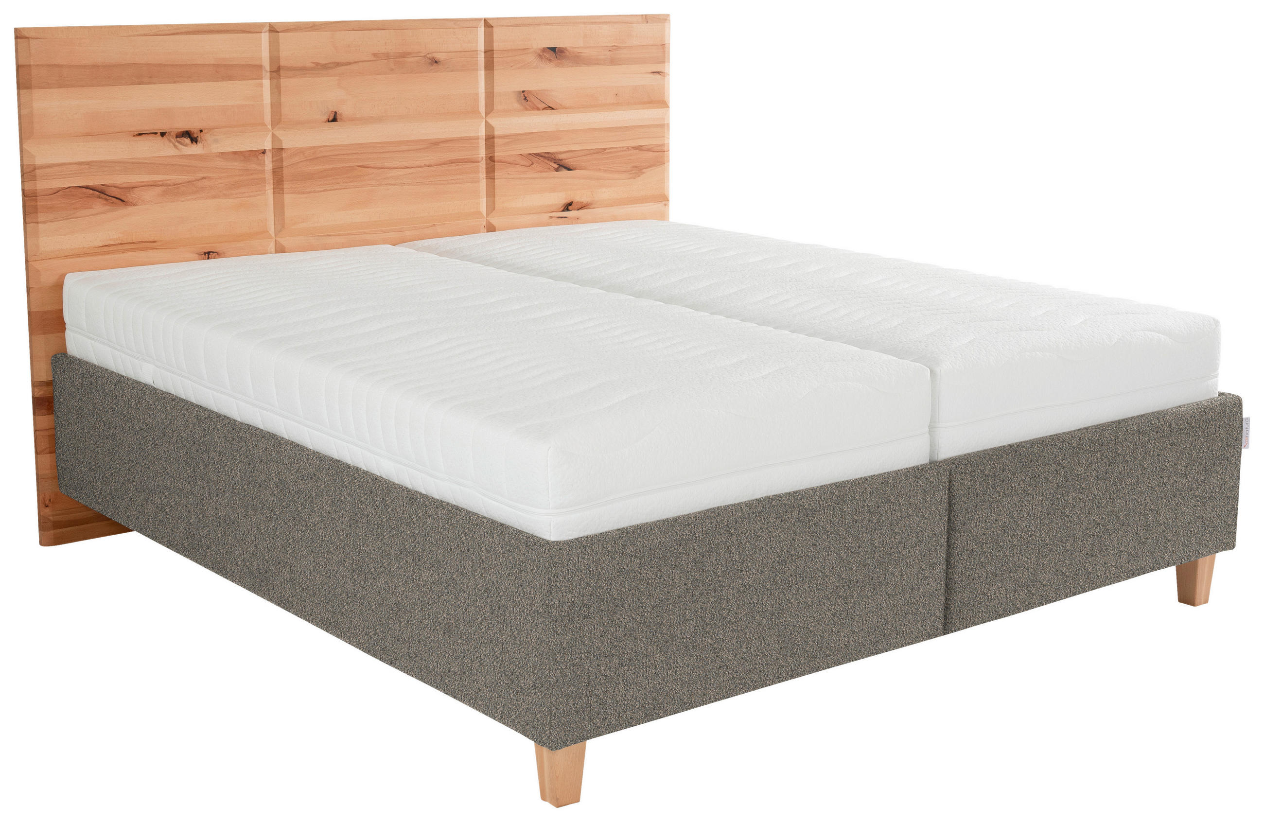 POLSTERBETT 160/200 cm  in Braun, Buchefarben  - Weiss/Buchefarben, Design, Holz/Textil (160/200cm) - Valnatura