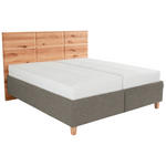 POLSTERBETT Matratze, Lattenrost, Bettkasten Braun, Buchefarben 180/200 cm  - Buchefarben/Weiß, Design, Holz/Textil (180/200cm) - Valnatura