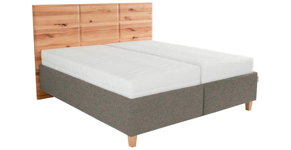 POLSTERBETT Matratze, Lattenrost, Bettkasten Braun, Buchefarben 200/200 cm  - Buchefarben/Weiß, Design, Holz/Textil (200/200cm) - Valnatura