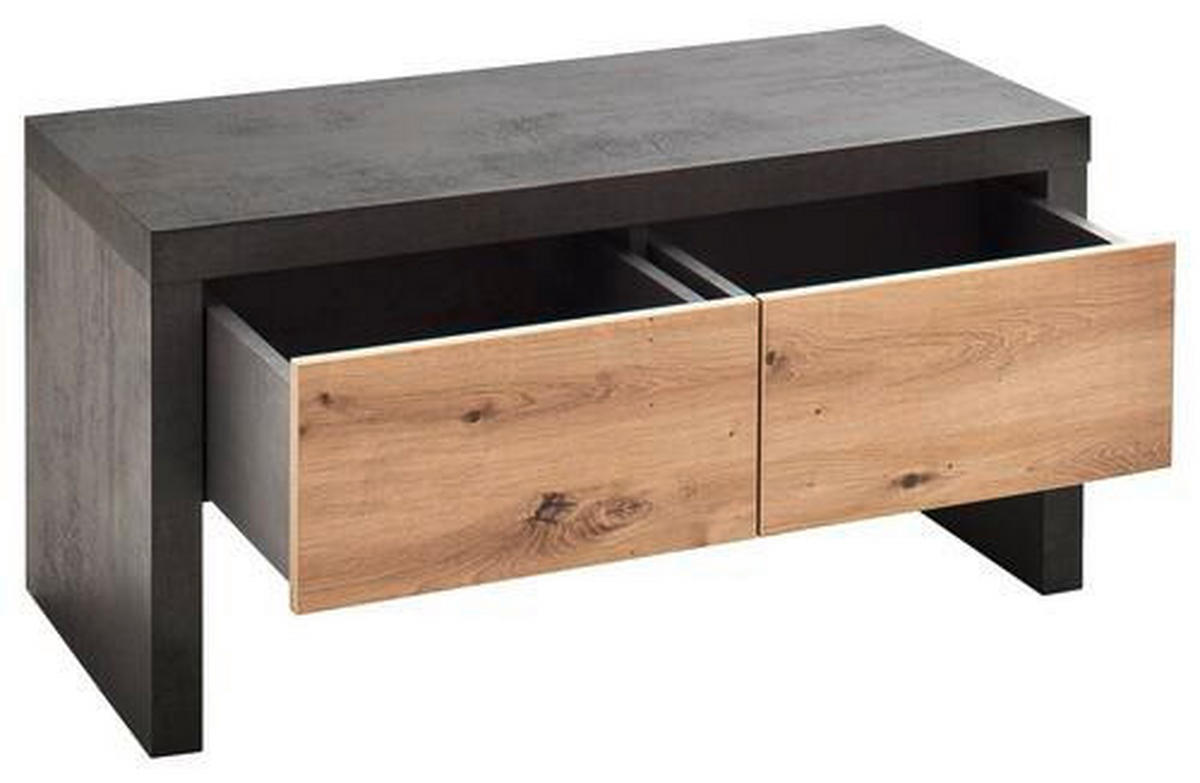 GARDEROBE 5-teilig  in 261/201/38 cm  - Eichefarben/Dunkelgrau, Design, Holzwerkstoff (261/201/38cm) - Voleo