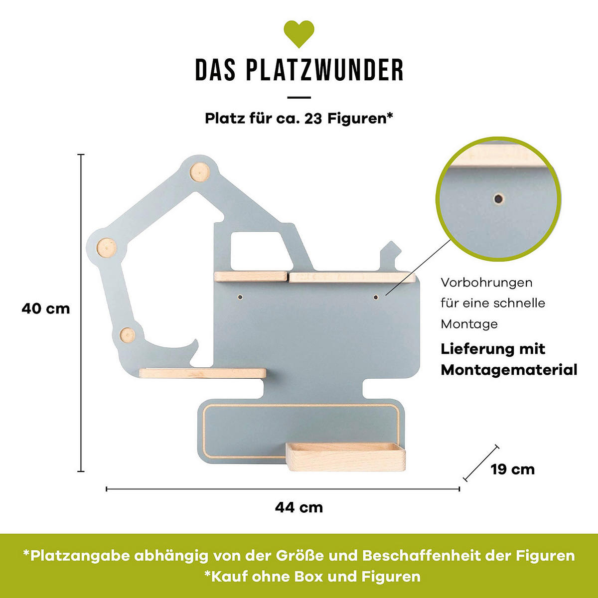 KINDERREGAL 44/39/19 cm  - Grau, MODERN, Holzwerkstoff (44/39/19cm) - MID.YOU