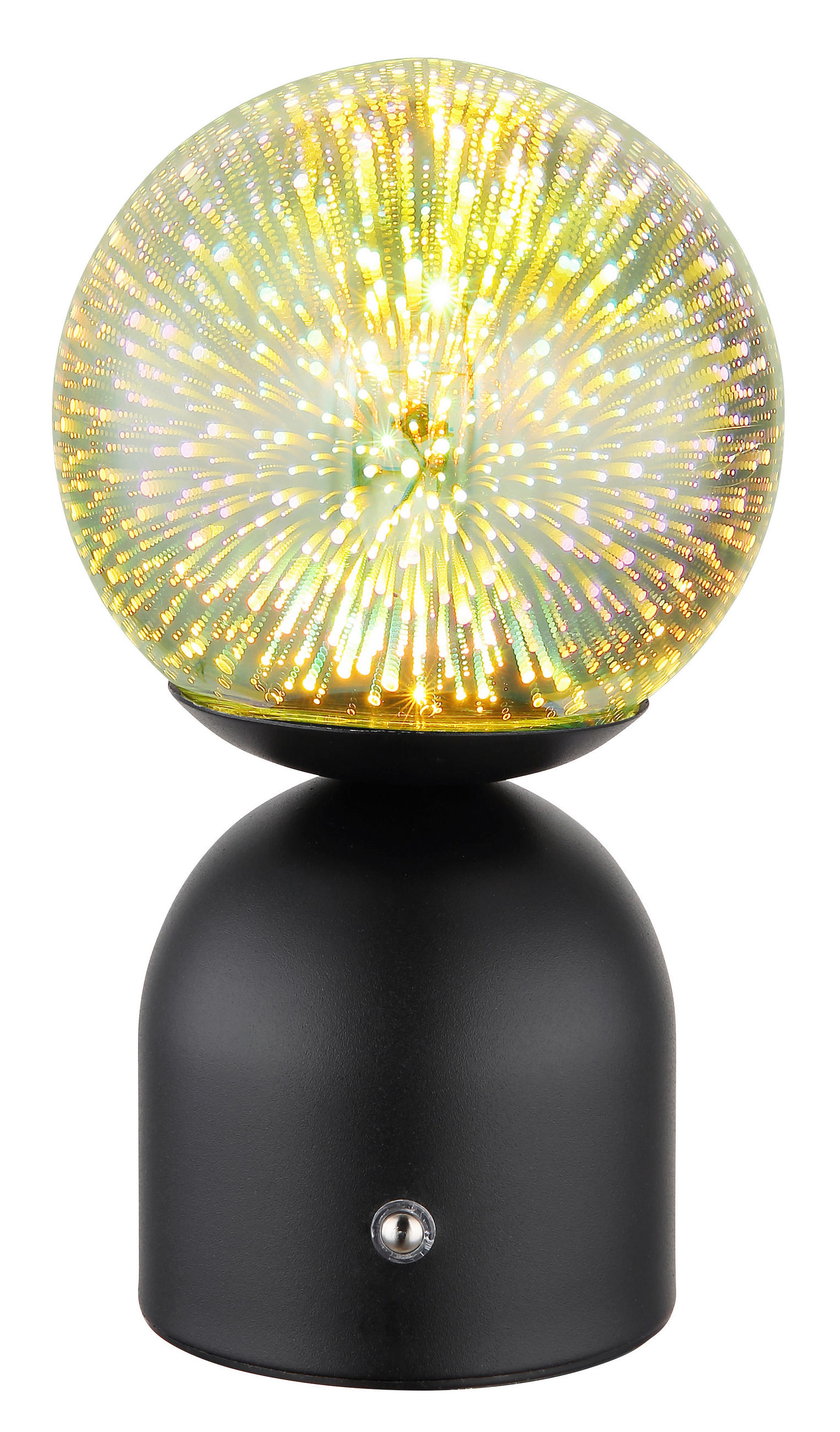 AKKU-TISCHLEUCHTE 12/21 cm   - Klar/Schwarz, KONVENTIONELL, Glas/Metall (12/21cm) - Globo