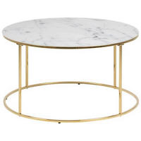 COUCHTISCH Milchglas 80/80/45 cm rund Goldfarben  - Goldfarben, Trend, Glas/Metall (80/80/45cm) - Carryhome