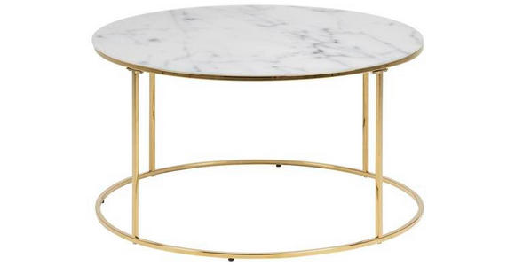 COUCHTISCH Milchglas 80/80/45 cm rund Goldfarben - Goldfarben, Trend, Glas/Metall (80/80/45cm) - Carryhome