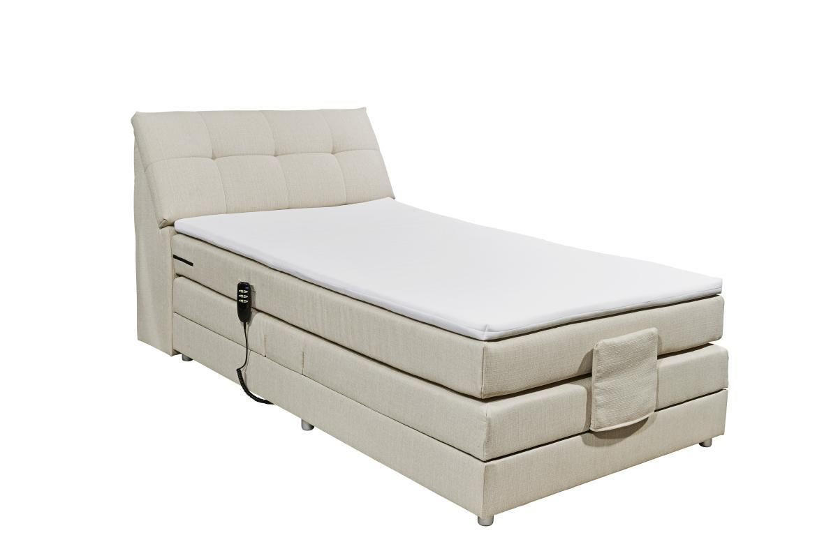 BOXSPRINGBETT 120/200 cm  in Creme  - Silberfarben/Creme, Design, Kunststoff/Textil (120/200cm) - Esposa