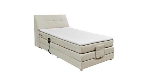 BOXSPRINGBETT 120/200 cm  in Creme  - Silberfarben/Creme, Design, Kunststoff/Textil (120/200cm) - Esposa