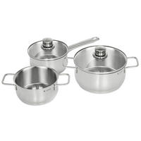 KOCHTOPFSET Diadem Plus 3-teilig  - Design, Glas/Metall (53/30,5/24cm) - WMF