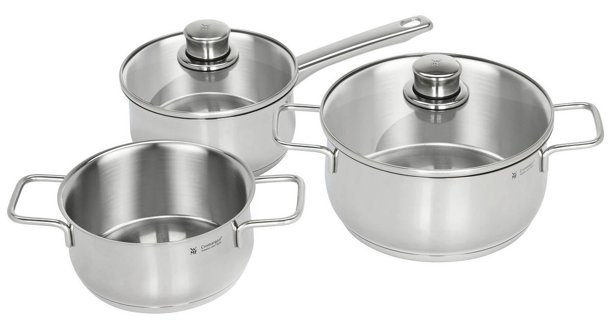 KOCHTOPFSET Diadem Plus 3-teilig  - Design, Glas/Metall (53/30,5/24cm) - WMF