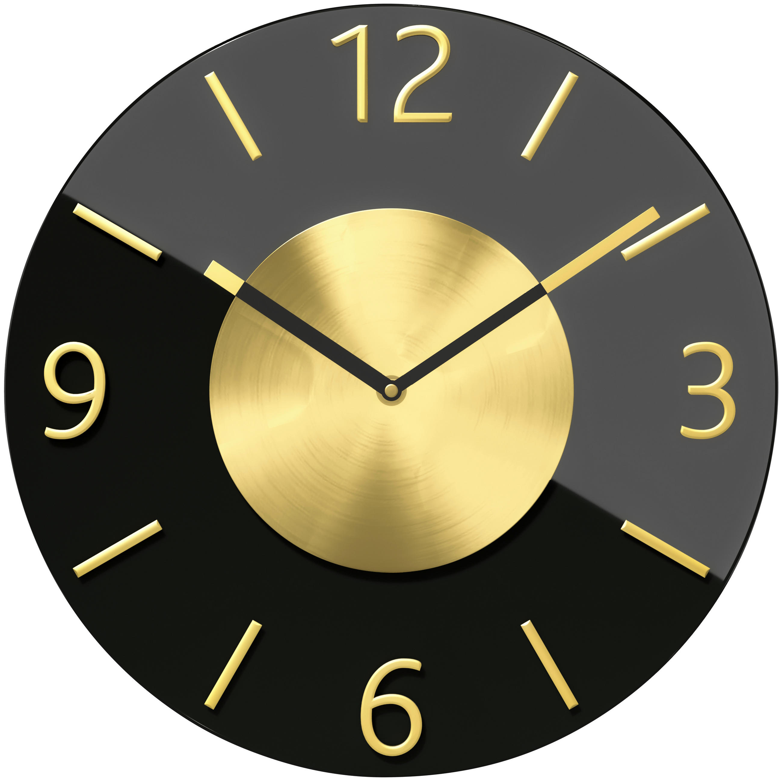 WANDUHR  Schwarz 32 cm  - Schwarz, Basics, Glas (32cm)