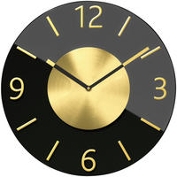 WANDUHR  Schwarz 32 cm  - Schwarz, Basics, Glas (32cm)