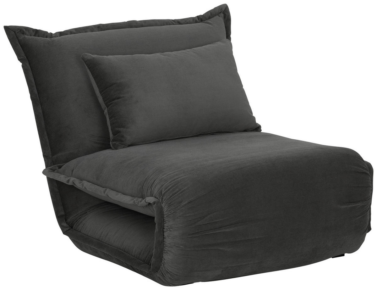 SCHLAFSESSEL Cord Grau    - Silberfarben/Grau, MODERN, Textil/Metall (77/73/87cm) - MID.YOU