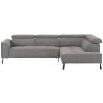 ECKSOFA Grau Feincord  - Schwarz/Grau, Design, Textil/Metall (280/205cm) - Xora