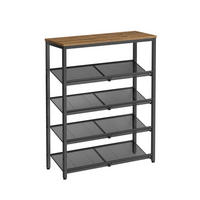 SCHUHREGAL 75/93/28 cm  - Schwarz/Braun, Trend, Holzwerkstoff/Metall (75/93/28cm) - MID.YOU