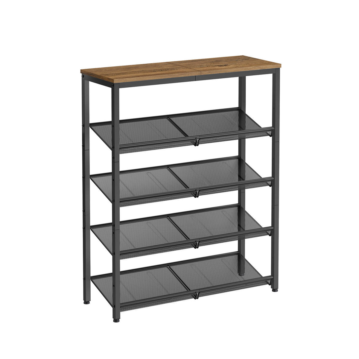 SCHUHREGAL 75/93/28 cm  - Schwarz/Braun, Trend, Holzwerkstoff/Metall (75/93/28cm) - MID.YOU