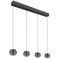 LAMPĂ SUSPENDATĂ CU LED 80,5/10/200 cm  - opal/gri, Design, plastic/metal (80,5/10/200cm)