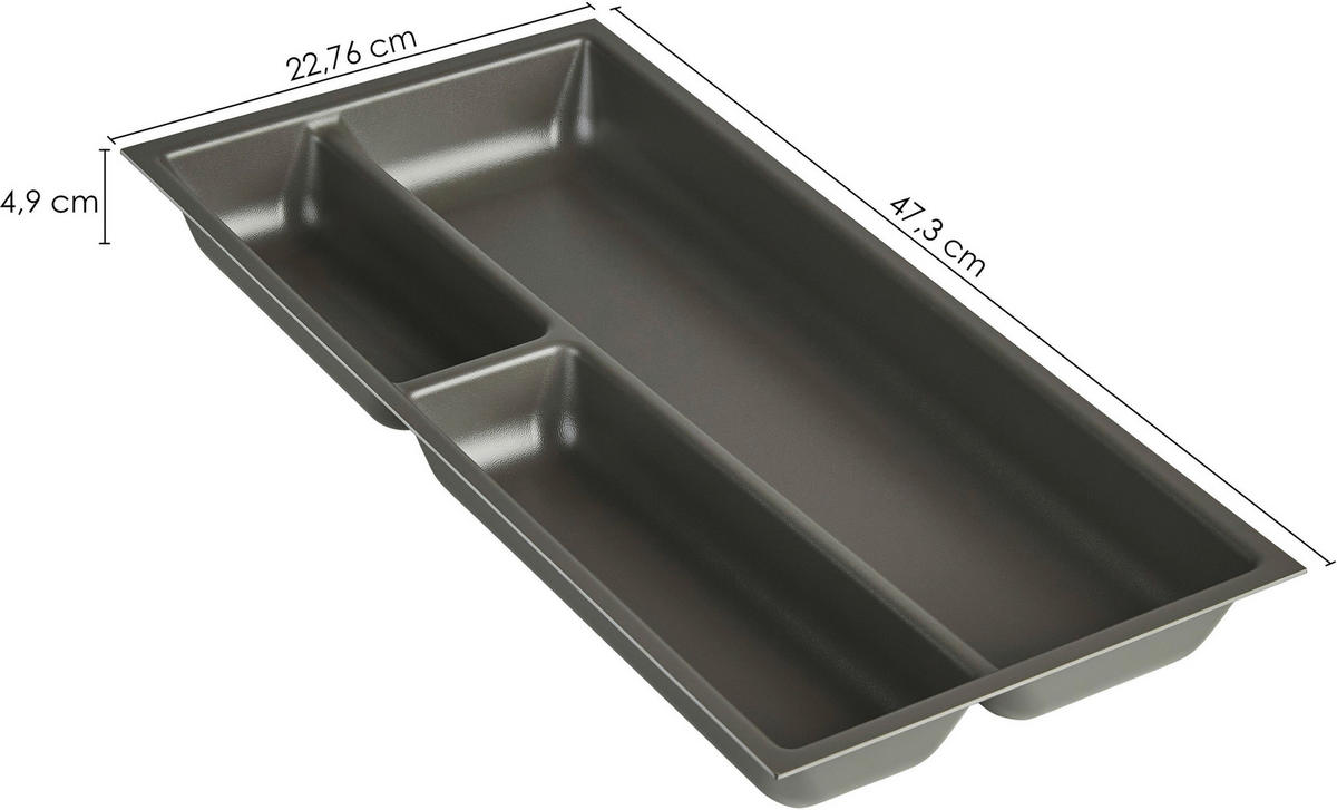BESTECKEINSATZ - Schieferfarben, Basics, Kunststoff (22,7/4,9/47,3cm) - Nobilia