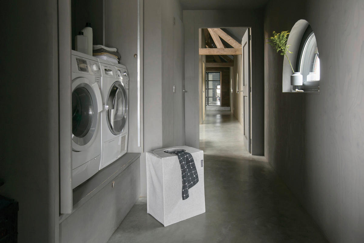 PRÁDELNÍ KOŠ, šedá - šedá, Design, textil (40,5/54/29,5cm) - Brabantia