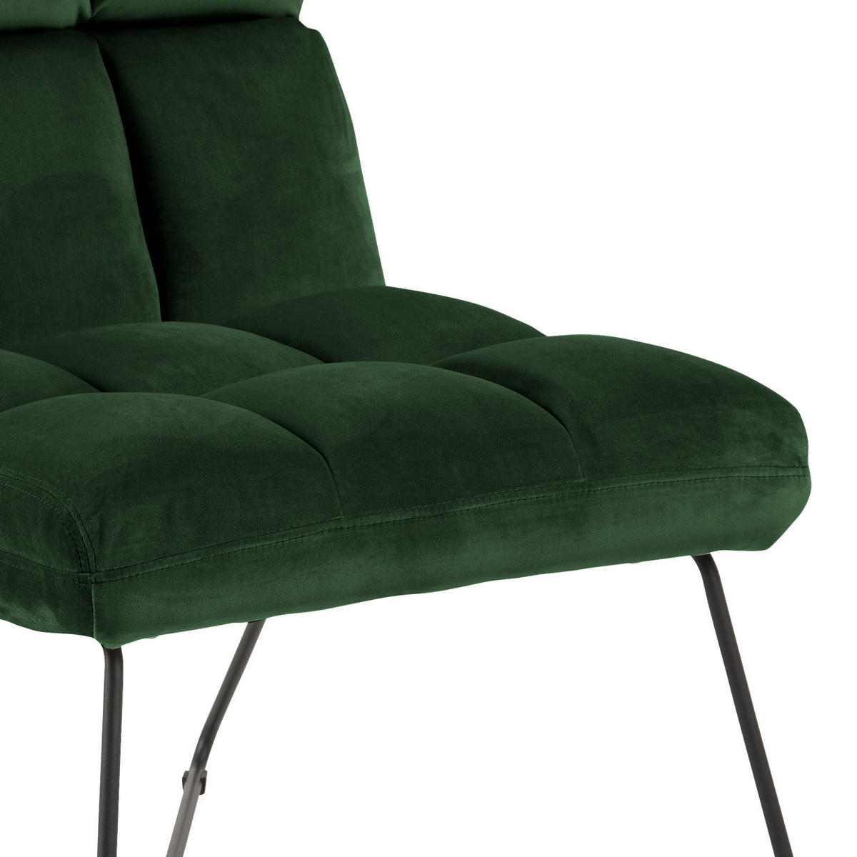SESSEL Samt Schwarz, Dunkelgrün    - Dunkelgrün/Schwarz, MODERN, Textil/Metall (62/90/86cm)