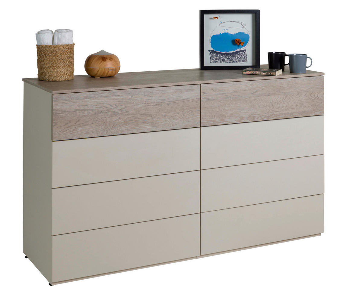 KOMODA,  - Moderno, umetna masa/leseni material (140/83/45cm) - Xora