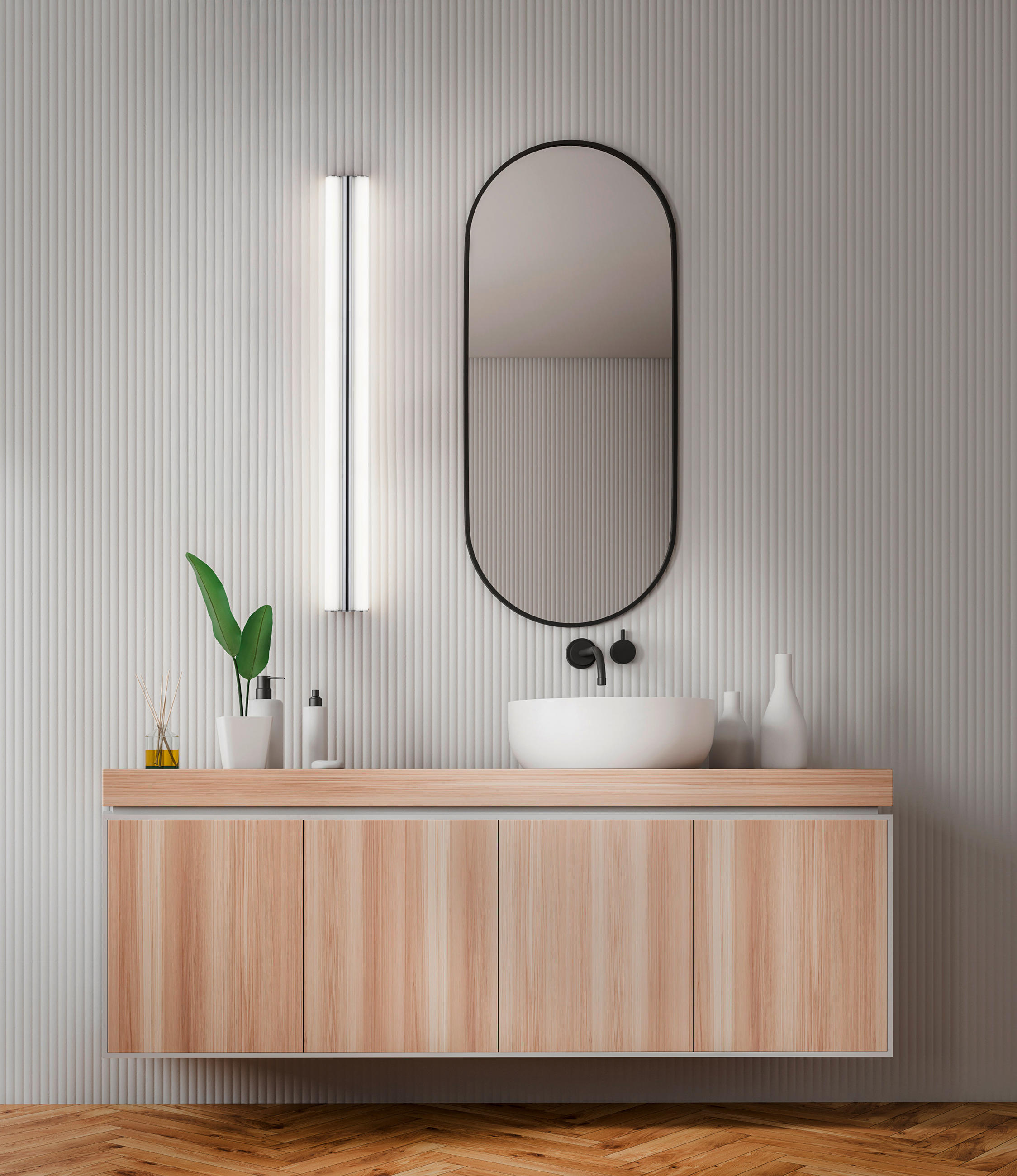 LED-WANDLEUCHTE 60/9/3 cm   - Chromfarben, KONVENTIONELL, Glas/Metall (60/9/3cm) - Helestra