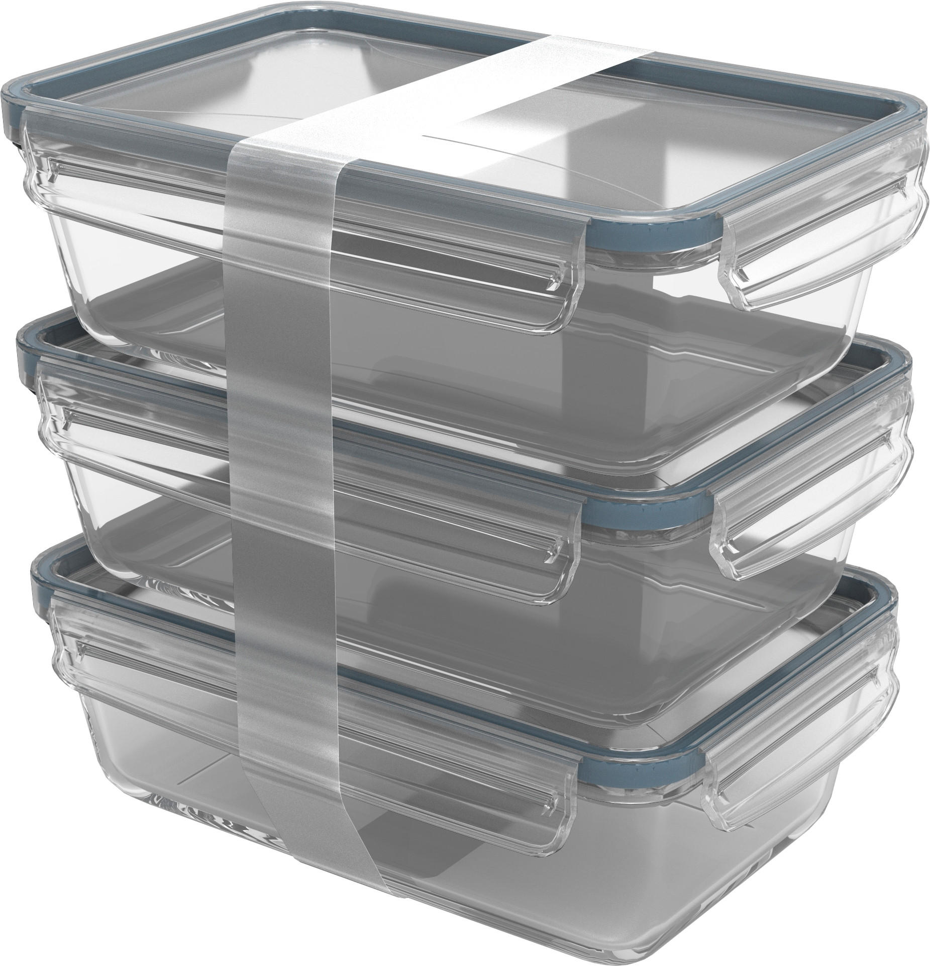 FRISCHHALTEDOSE 1,3 l  - Blau/Transparent, Basics, Glas/Kunststoff (24/16,5/22,8cm) - Rotho