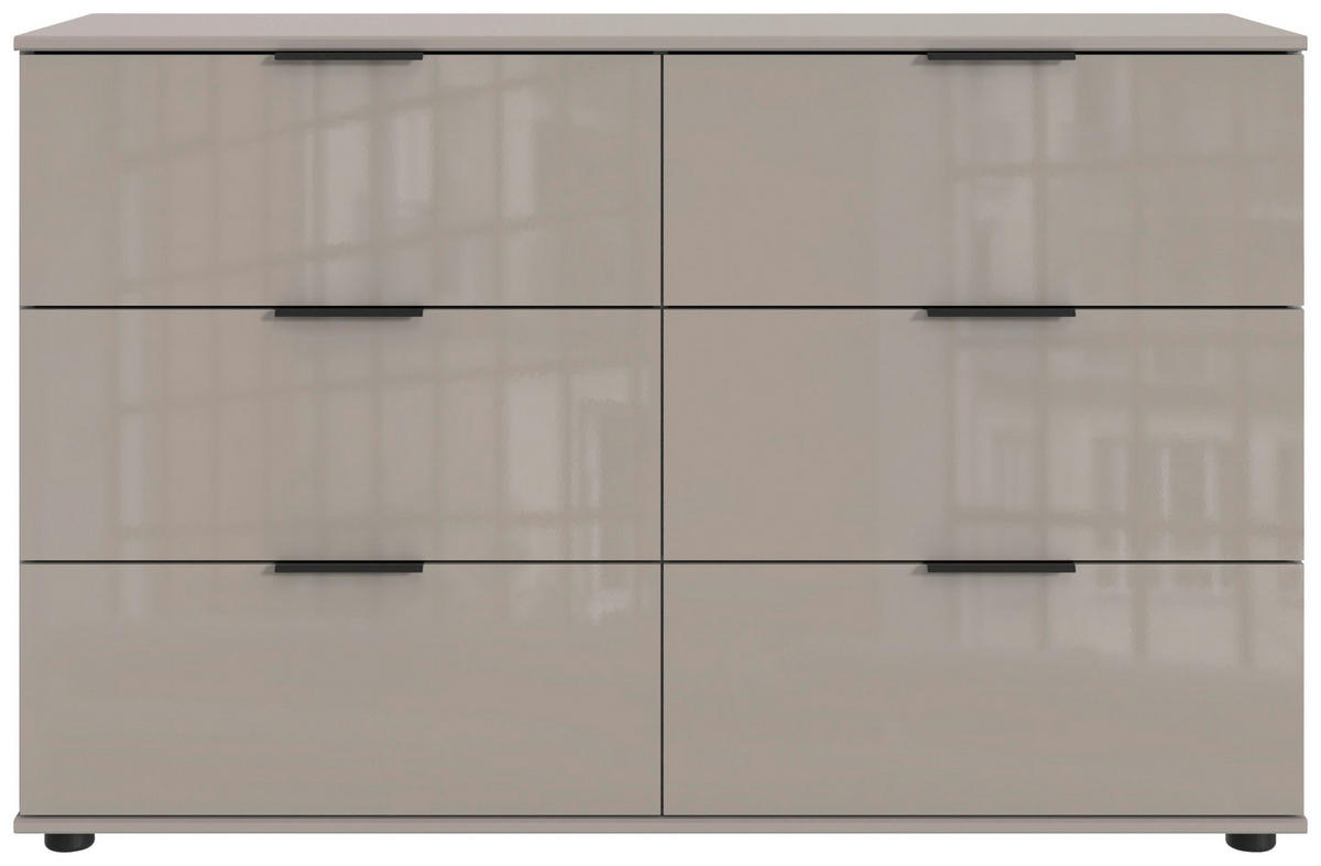 SIDEBOARD  in 130/83/41 cm  - Schwarz/Sahara, KONVENTIONELL, Glas/Holzwerkstoff (130/83/41cm) - Boxxx