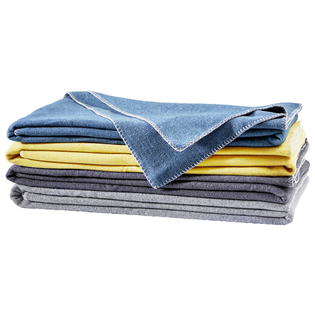 Thumbnail - Zoeppritz Fleecedecke Smoothy, Currygelb, Textil, Uni, 140x190 cm, Kettelrand, Wohntextilien, Decken, Fleecedecken