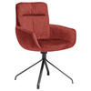 ARMLEHNSTUHL  in Stahl Velours  - Rostfarben/Anthrazit, Design, Textil/Metall (61/90/64cm) - Venjakob