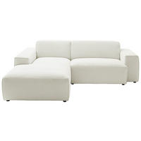 ECKSOFA in Cord Weiss  - Weiss/Schwarz, Design, Kunststoff/Textil (189/230cm) - Pure Home Lifestyle