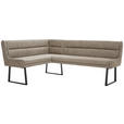 ECKBANK 159/217 cm Webstoff Schwarz, Taupe   - Taupe/Schwarz, Design, Textil/Metall (159/217cm) - Novel