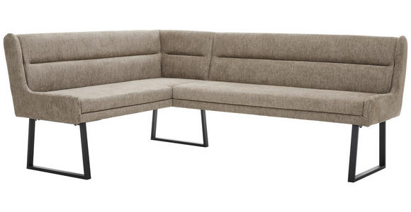 ECKBANK 159/217 cm Webstoff Schwarz, Taupe - Taupe/Schwarz, Design, Textil/Metall (159/217cm) - Novel