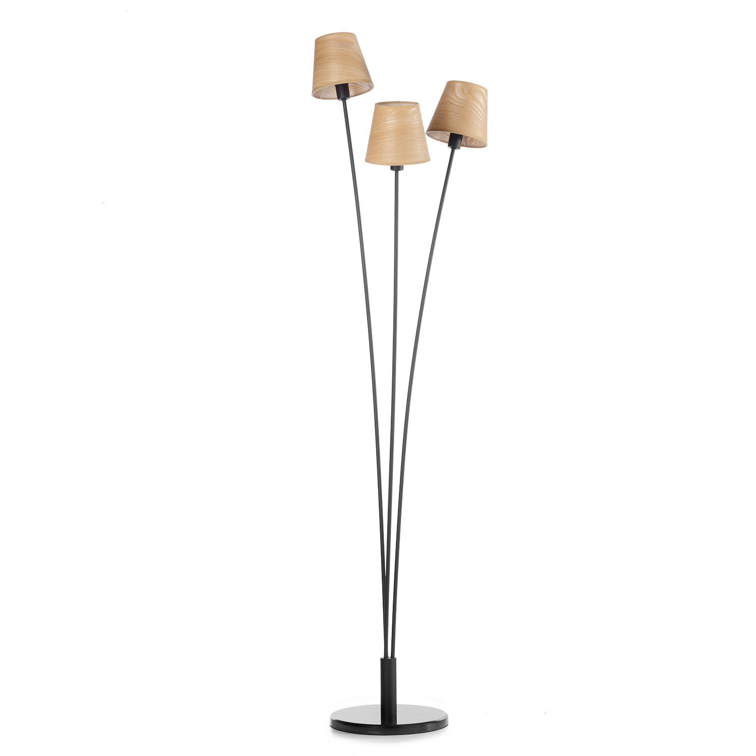 STEHLEUCHTE 30/165 cm    - Eichefarben/Schwarz, KONVENTIONELL, Textil/Metall (30/165cm)