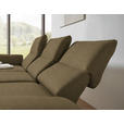 ECKSOFA  in Flachgewebe Khaki Armteilverstellung, Relaxfunktion, Drehsitzfunktion  175-224/255-365 cm  - Khaki/Schwarz, Design, Textil/Metall (175-224/255-365cm) - Dieter Knoll