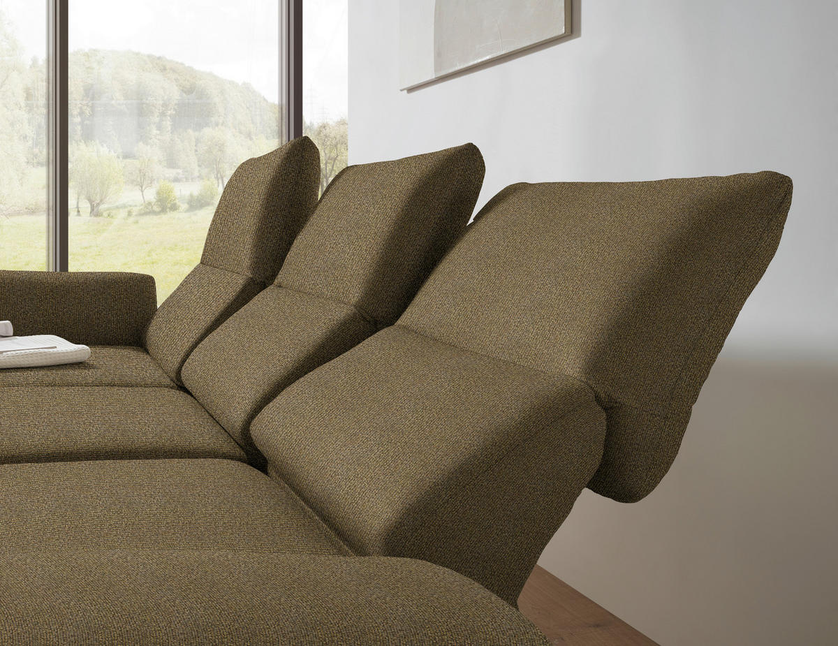 ECKSOFA  in Flachgewebe Khaki  175-224/255-365 cm  - Khaki/Schwarz, Design, Textil/Metall (175-224/255-365cm) - Dieter Knoll