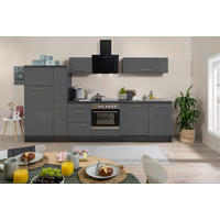 KÜCHENBLOCK 310 cm   in Grau, Eichefarben  - Edelstahlfarben/Eichefarben, Basics, Holzwerkstoff/Metall (310cm) - Respekta