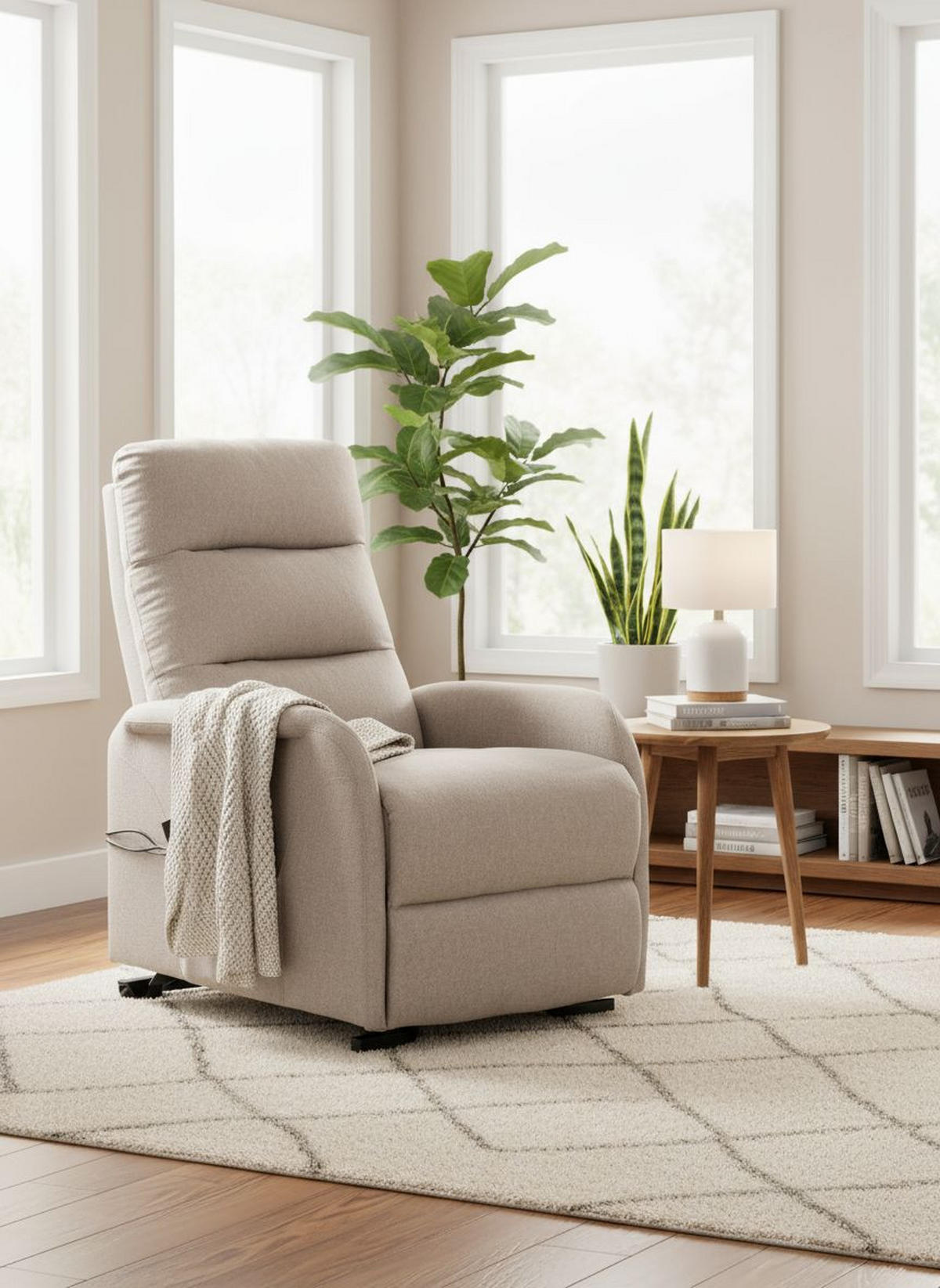 RELAXSESSEL Metall, Textil Sandfarben  - Sandfarben/Schwarz, Design, Kunststoff/Textil (68/100/94cm) - Livetastic