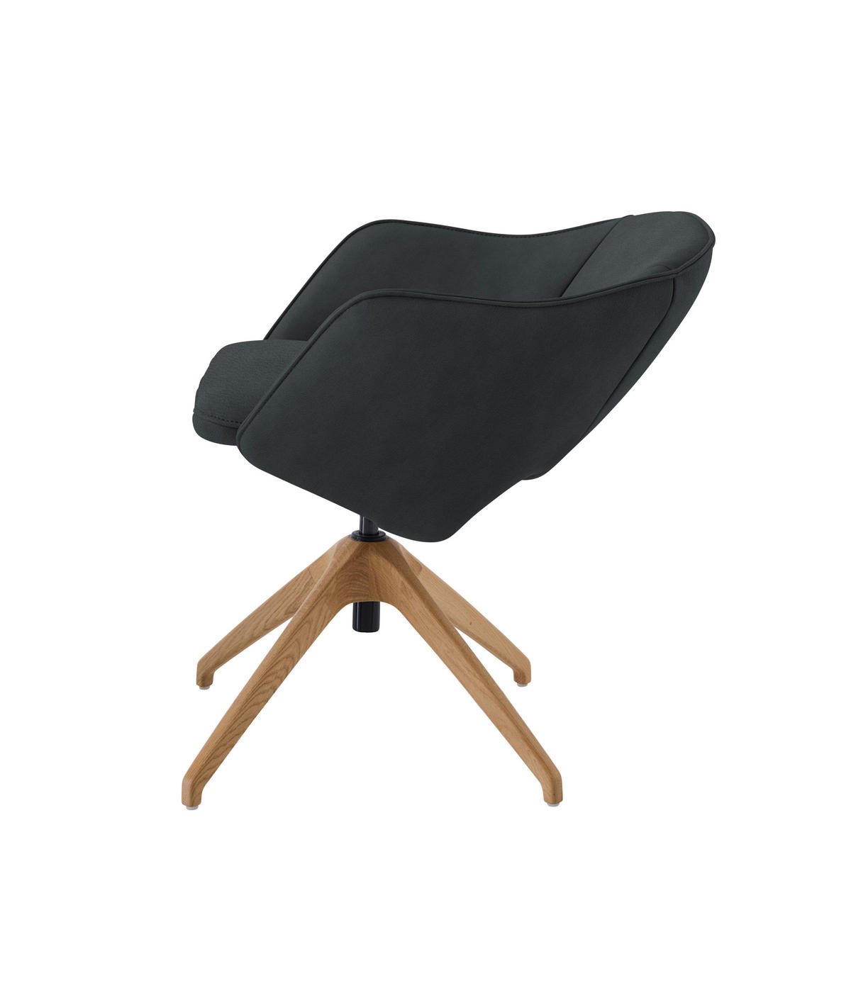 ARMLEHNSTUHL  in Echtleder naturbelassen  - Wildeiche/Graubraun, Design, Leder/Holz (63/74-90/57-73cm) - Koinor