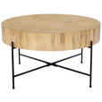 COUCHTISCH Eiche furniert 75/75/42 cm rund Naturfarben, Schwarz  - Schwarz/Naturfarben, Natur, Holz/Holzwerkstoff (75/75/42cm) - Waldwelt