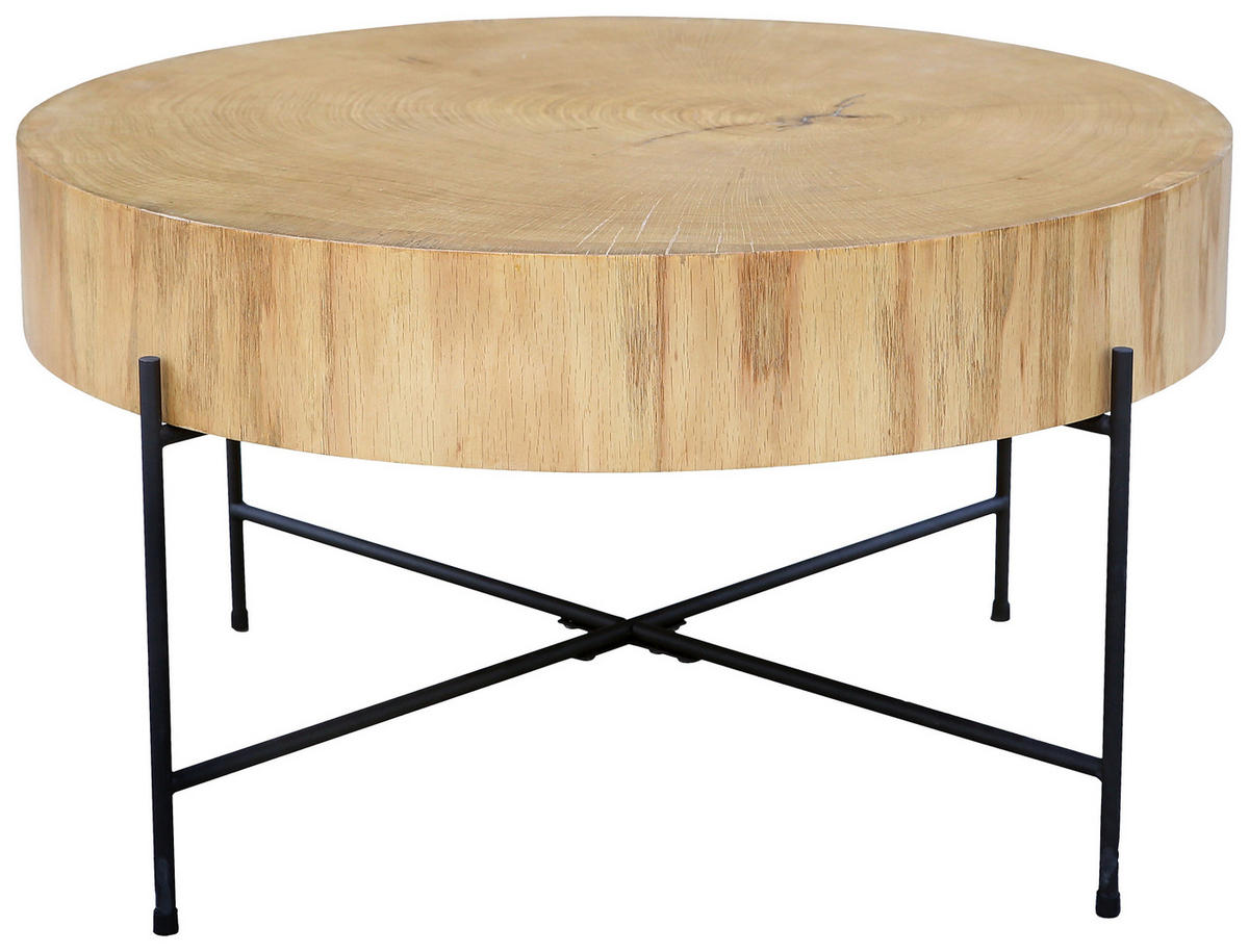 DOHÁNYZÓASZTAL fa, fém, faalapú anyag 75/75/42 cm   - fekete/natúr, Natur, faalapú anyag/fa (75/75/42cm) - Waldwelt