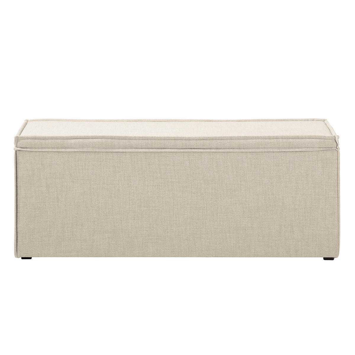 BETTBANK 140/51/40 cm   - Beige/Schwarz, Design, Kunststoff/Textil (140/51/40cm) - home24