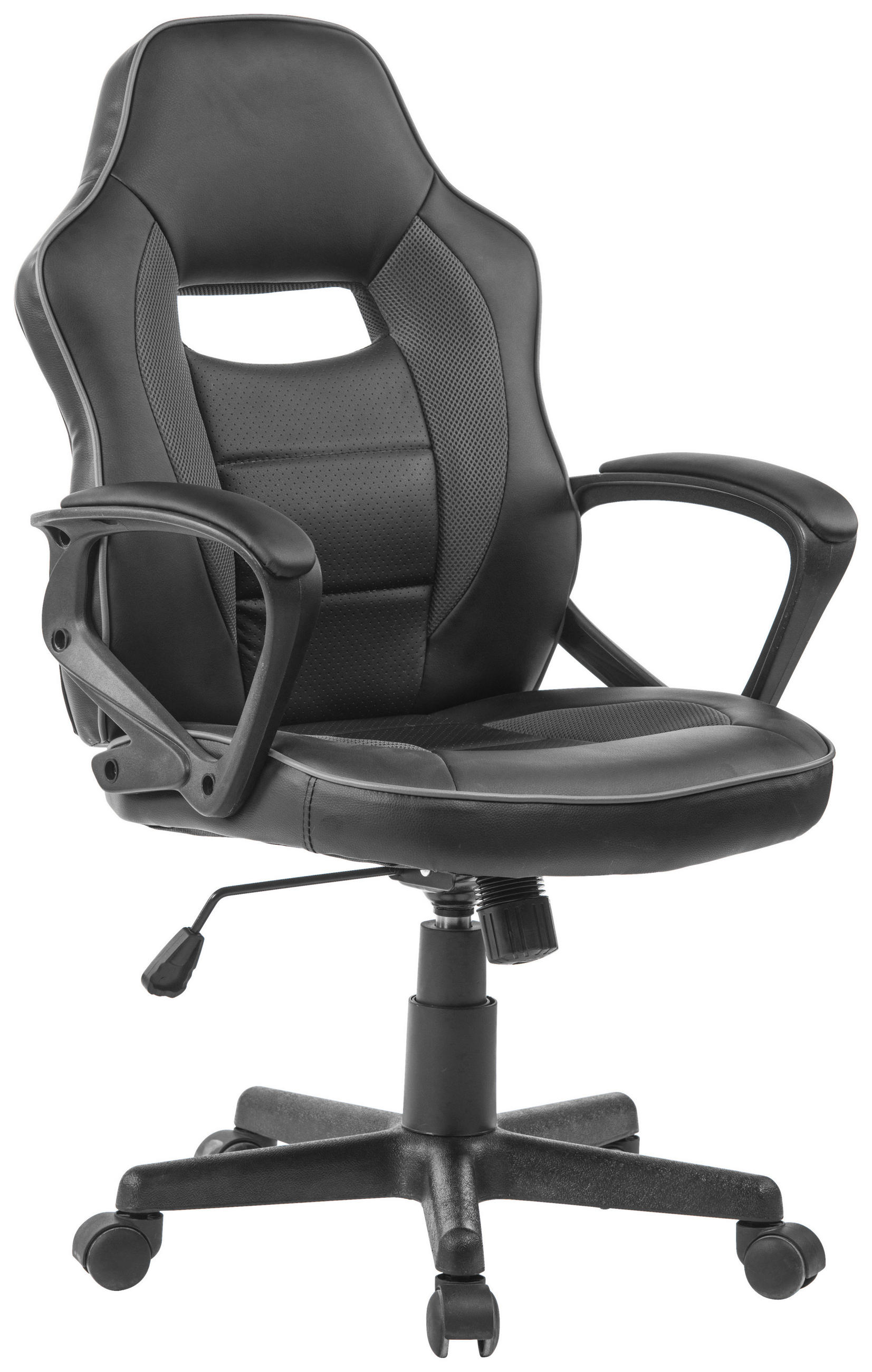 Chefsessel Oliver Mit Armlehnen Lederlook Schwarz