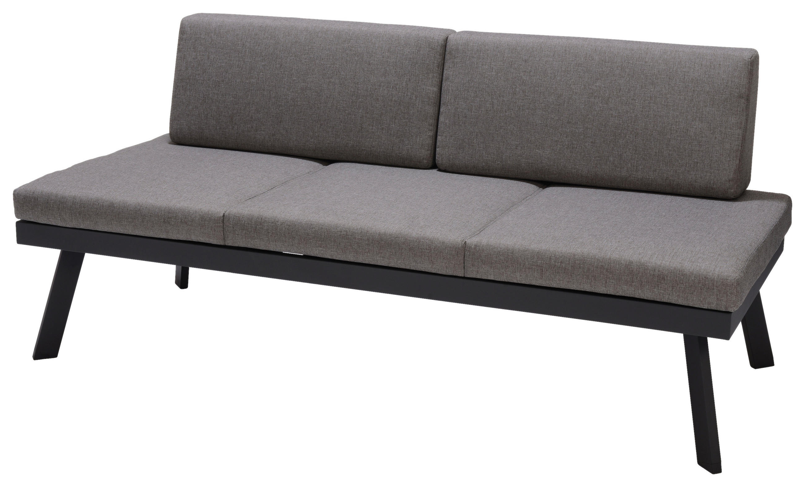 LOUNGESOFA  - Hellgrau/Grau, Design, Textil/Metall (180/82/80,1cm) - Amatio