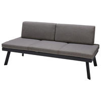 LOUNGESOFA  - Hellgrau/Grau, Design, Textil/Metall (180/82/80,1cm) - Amatio