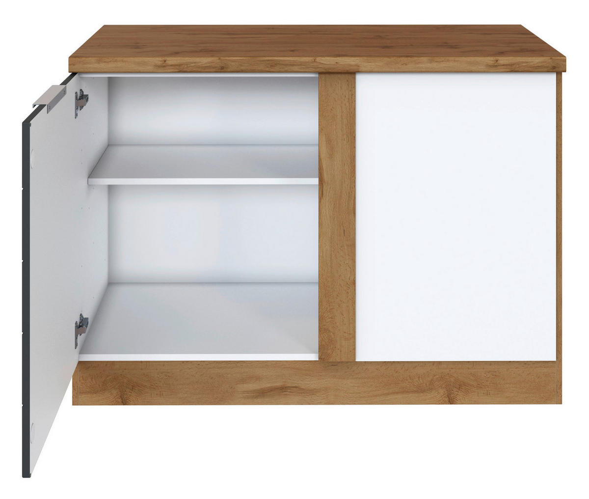 ECKUNTERSCHRANK 120/86/60 cm  - Eiche Wotan/Grau, Design, Holzwerkstoff/Metall (120/86/60cm) - Held