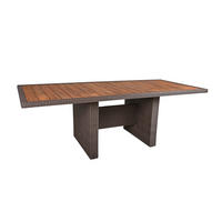 GARTENTISCH 220/100/75 cm Holz, Metall, Kunststoff rechteckig  - Schwarz/Braun, Basics, Holz/Kunststoff (220/100/75cm) - Gardenson