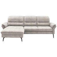 ECKSOFA in Flachgewebe Creme  181/260 cm  - Creme/Schwarz, KONVENTIONELL, Textil/Metall (181/260cm) - Beldomo Speed