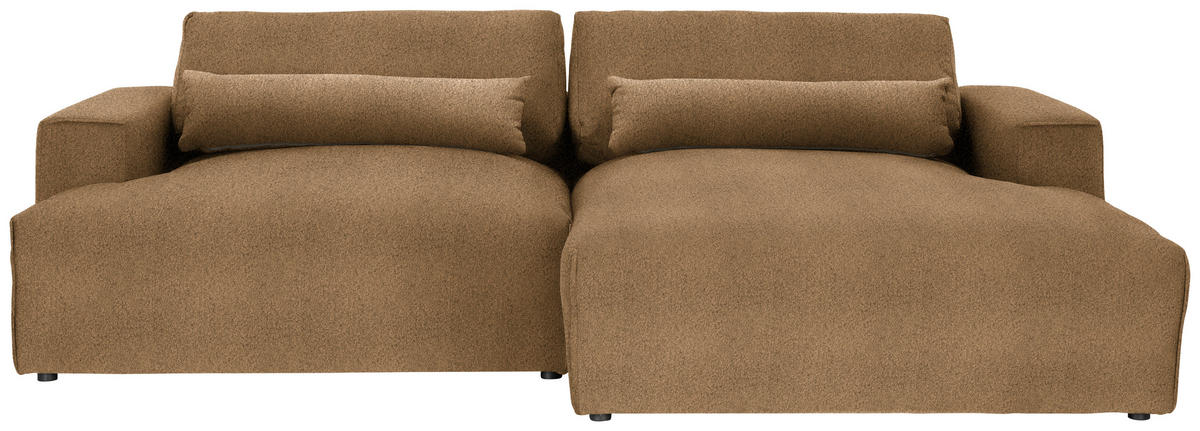 ECKSOFA Felicia in Chenille Braun  267/187 cm  - Schwarz/Braun, Design, Kunststoff/Textil (267/187cm) - Stylife