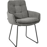 ARMLEHNSTUHL  in Cord  - Schwarz/Grau, Design, Textil/Metall (63/90/69cm) - Johann Jakob
